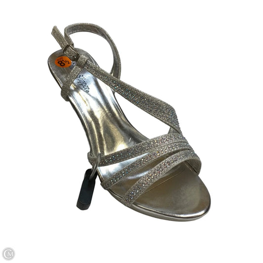 Sandals Heels Stiletto By Silver Slipper In Silver, Size: 8.5