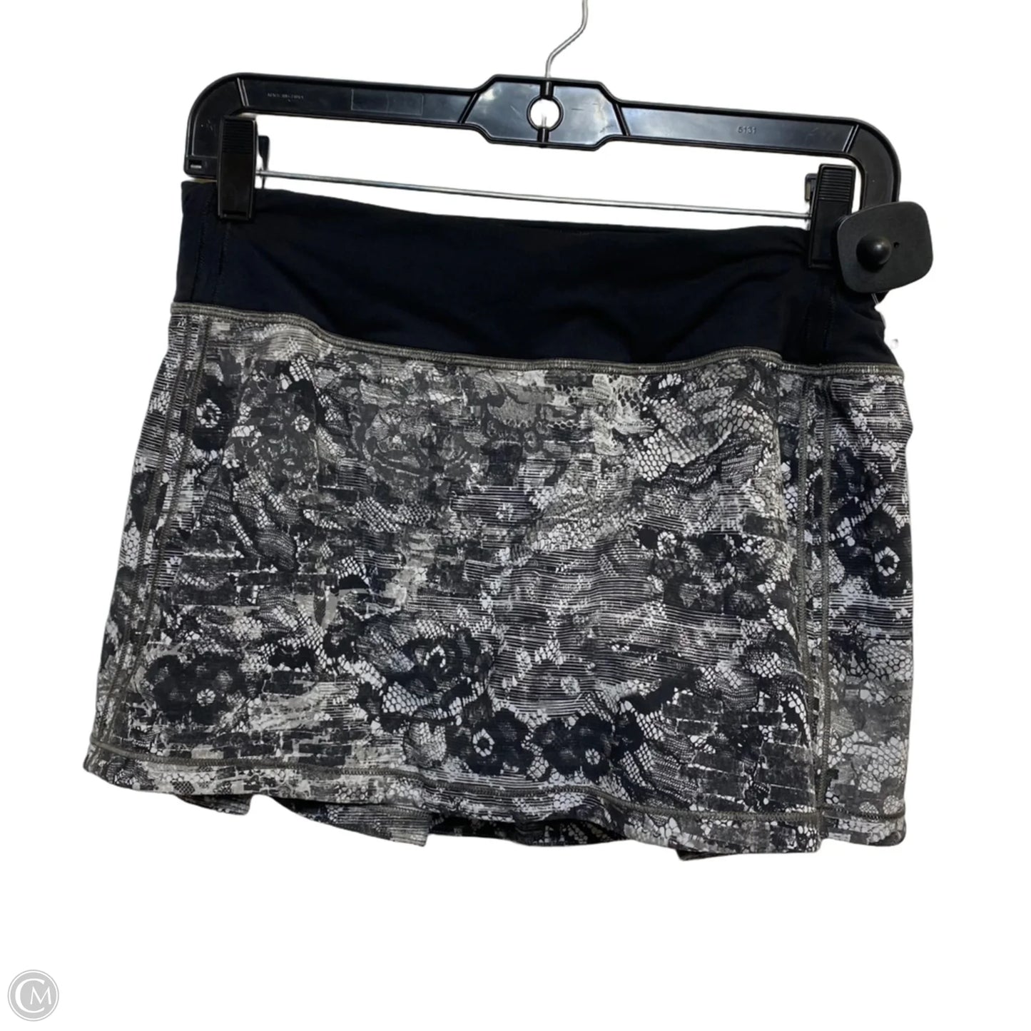Athletic Skort By Lululemon In Black & Grey, Size: S