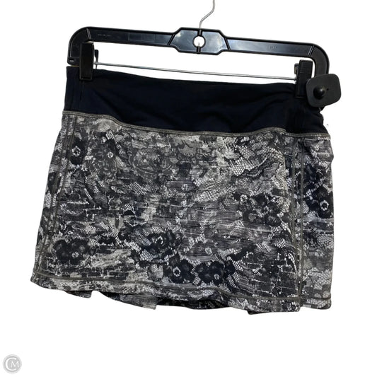 Athletic Skort By Lululemon In Black & Grey, Size: S