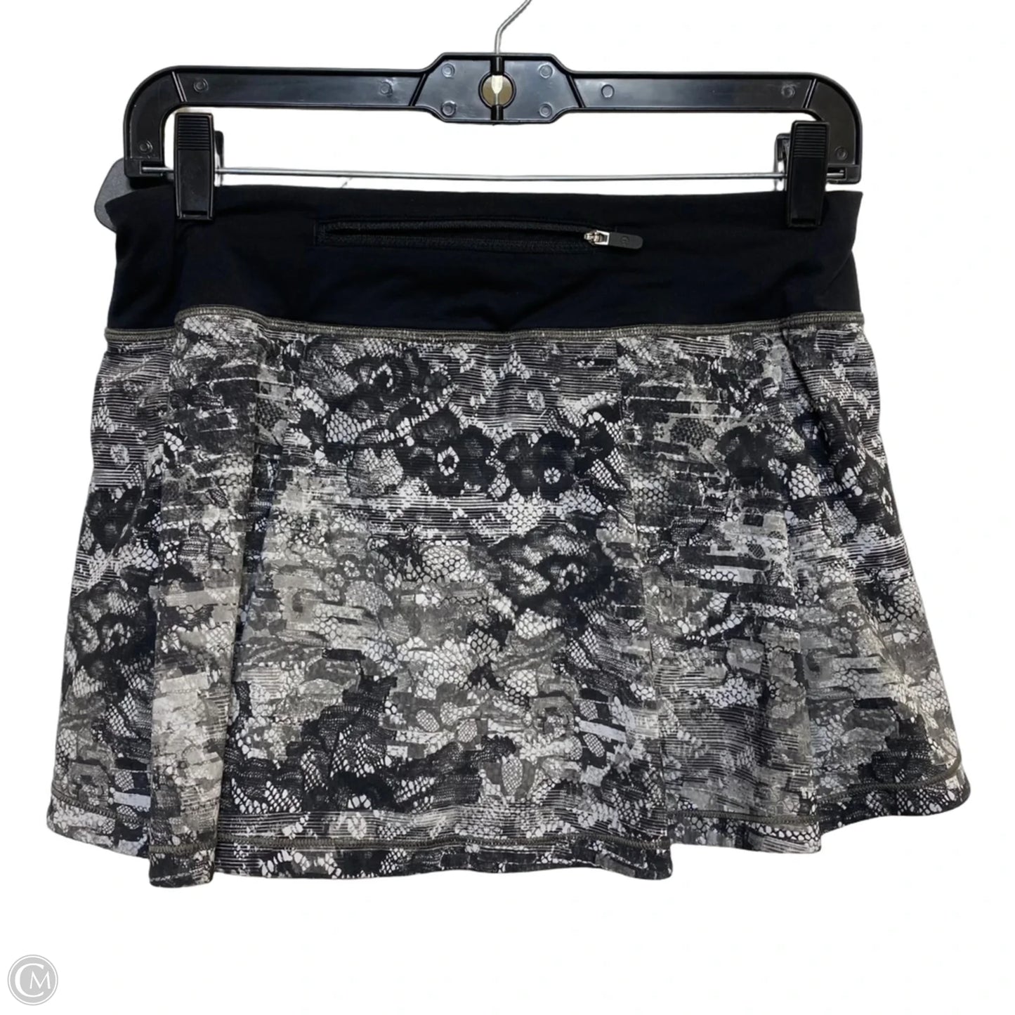 Athletic Skort By Lululemon In Black & Grey, Size: S