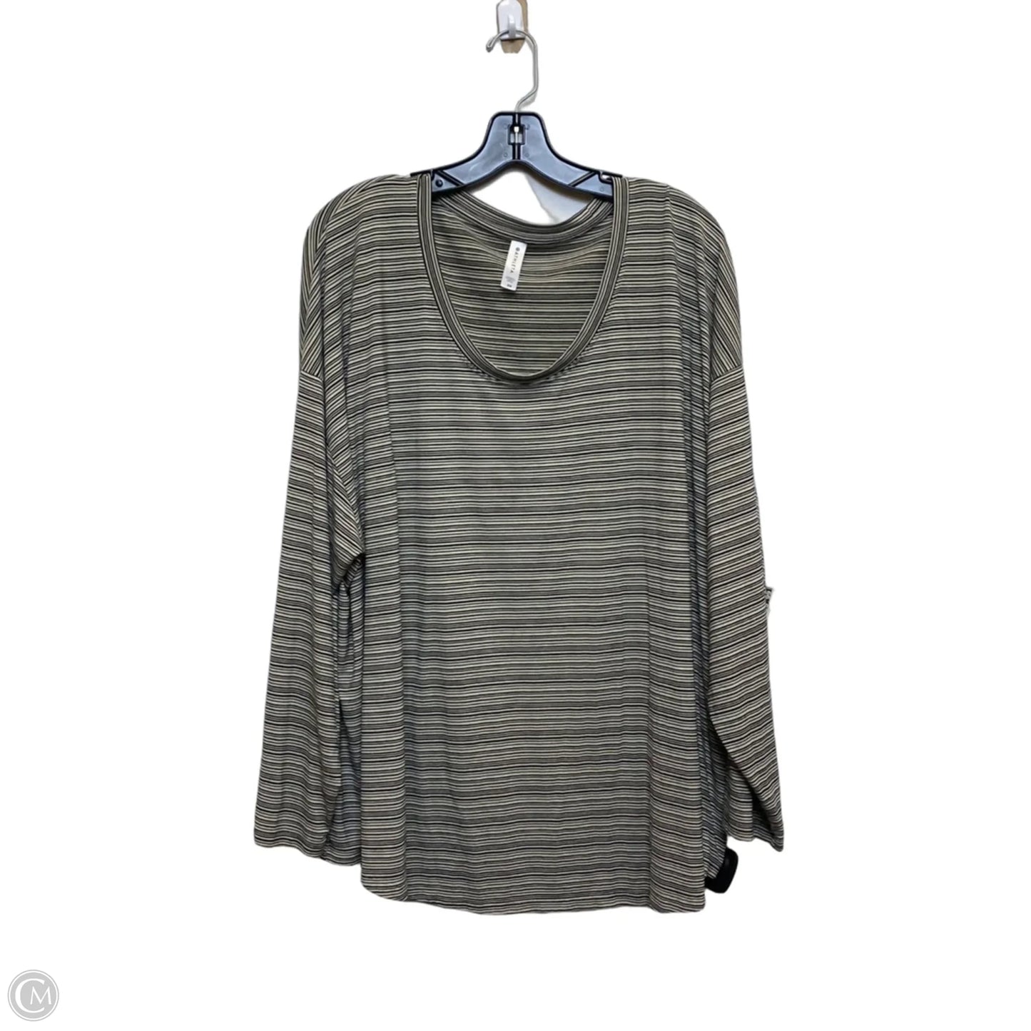 Top Long Sleeve By Athleta In Black & Cream, Size: 3x