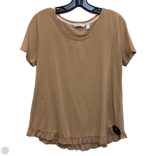 Top Short Sleeve By Isaac Mizrahi Live Qvc In Brown, Size: M