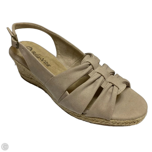 Sandals Heels Wedge By Bella Vita In Tan, Size: 8.5