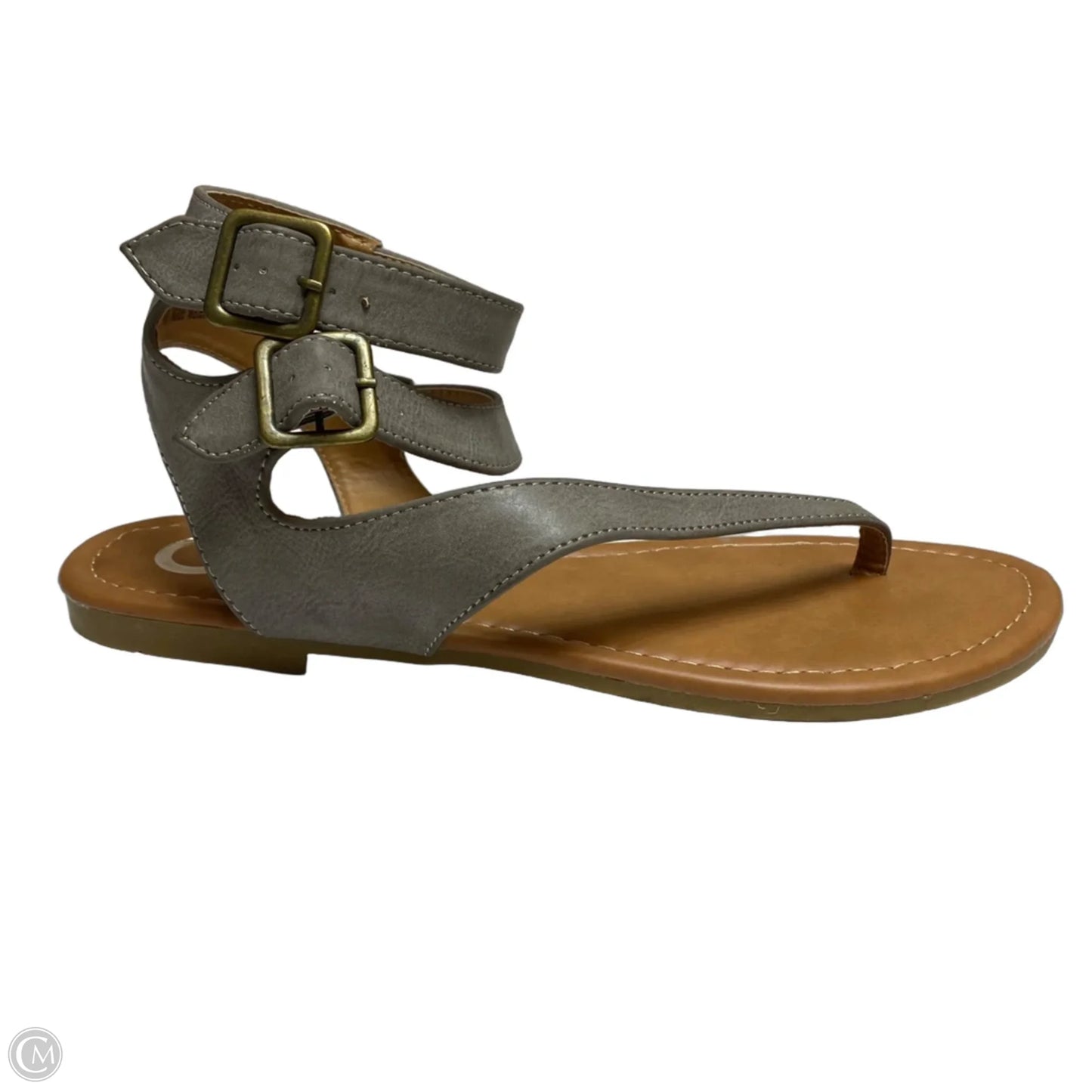 Sandals Flats By Journee In Grey, Size: 11