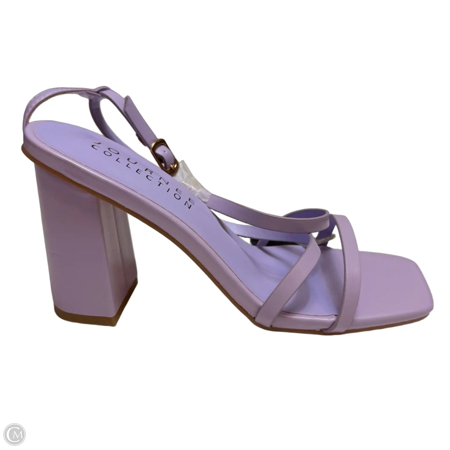 Sandals Heels Block By Journee In Purple, Size: 7