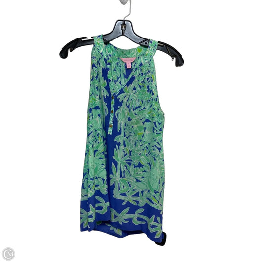Top Sleeveless Designer By Lilly Pulitzer In Blue & Green, Size: S