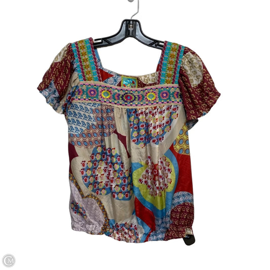 Top Short Sleeve Designer By Johnny Was In Multi-colored, Size: S