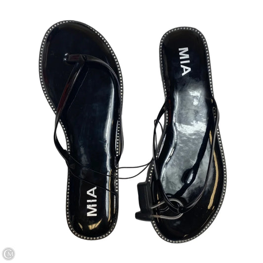 Sandals Flip Flops By Mia In Black, Size: 8