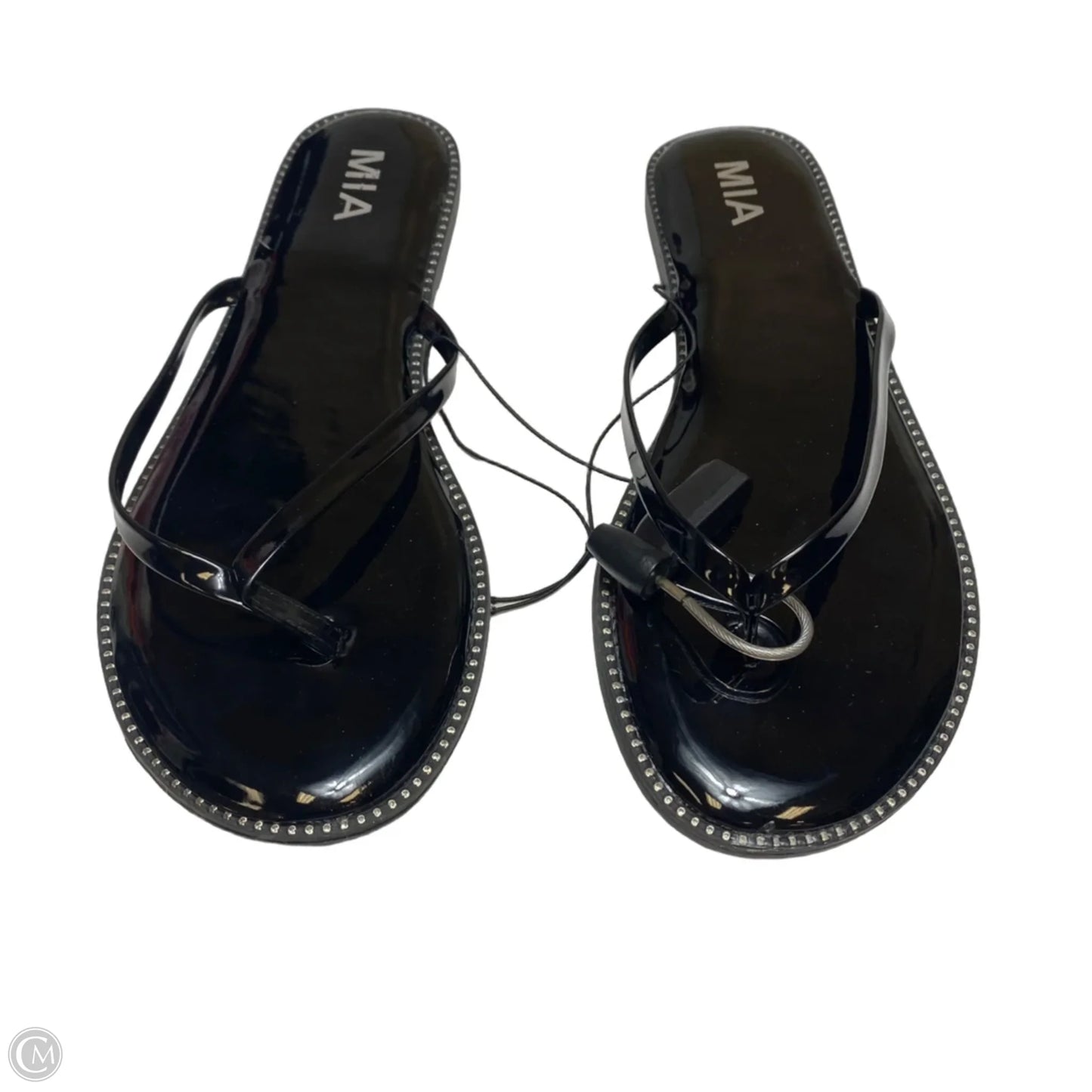 Sandals Flip Flops By Mia In Black, Size: 8