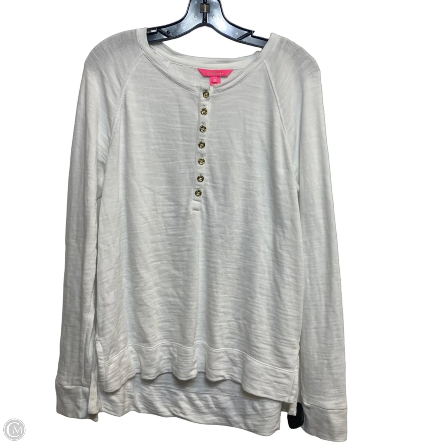 Top Long Sleeve Designer By Lilly Pulitzer In White, Size: M