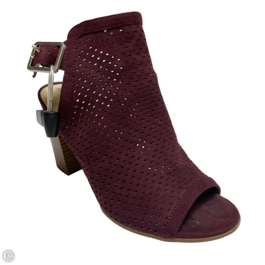 Sandals Heels Block By Francesca's In Maroon, Size: 6