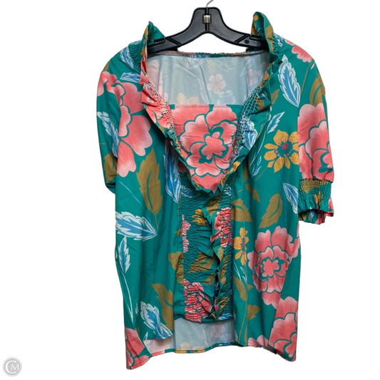 Top Short Sleeve By Cmf In Green, Size: M