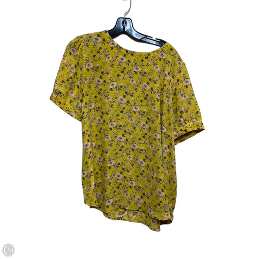 Top Short Sleeve By Loft In Yellow, Size: L