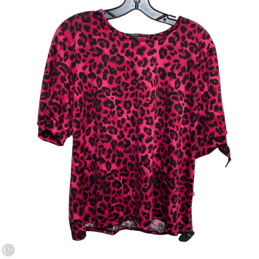 Top Short Sleeve By Ashley Blue In Black & Pink, Size: 1x