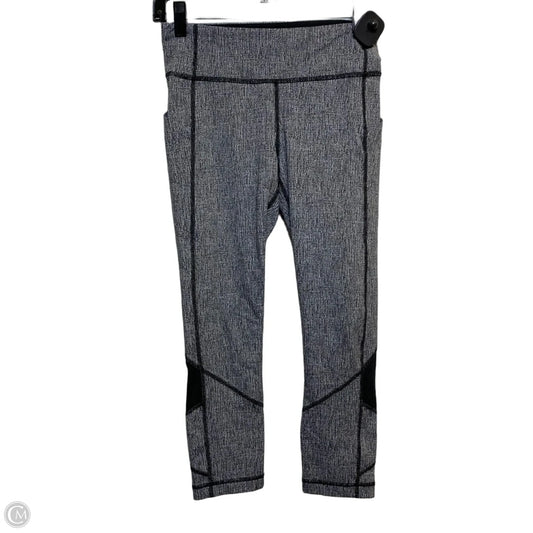 Athletic Leggings Capris Designer  By Lululemon In Black & Grey, Size: S