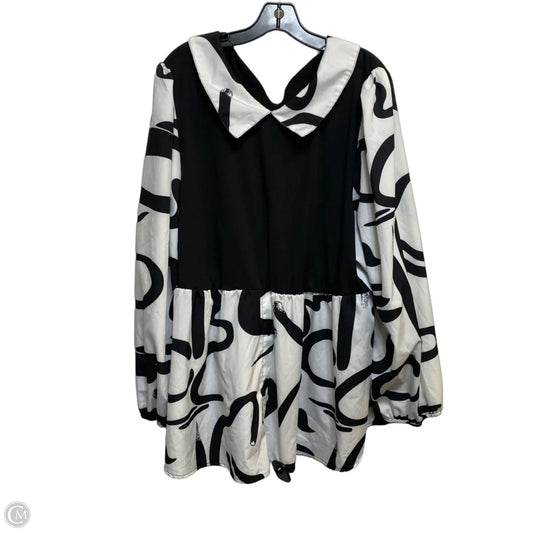 Top Long Sleeve By Cmf In Black & White, Size: 3x