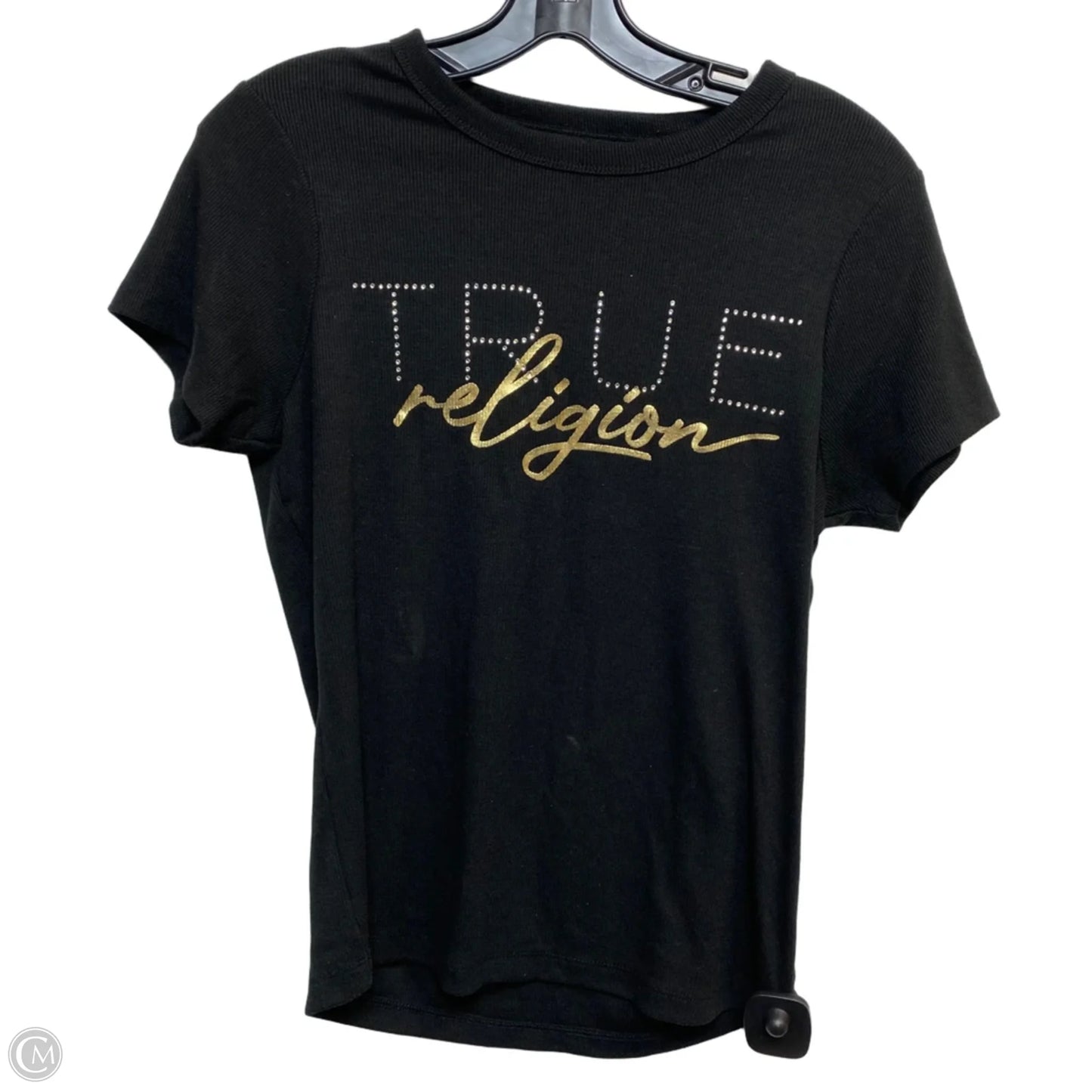 Top Short Sleeve Designer By True Religion In Black, Size: M