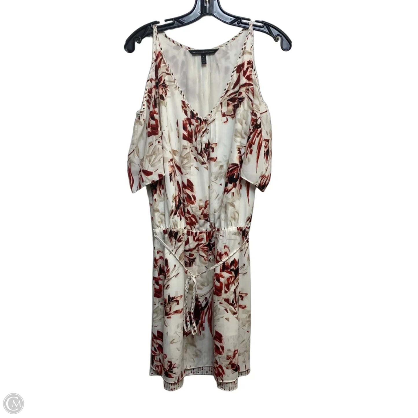 Dress Casual Short By White House Black Market In Cream & Red, Size: S