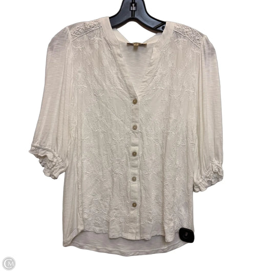 Top Short Sleeve By Democracy In Cream, Size: S
