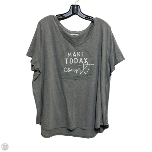 Top Short Sleeve By Maurices In Grey, Size: 2x