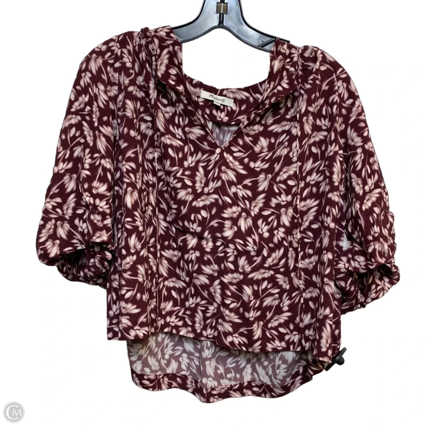 Top Short Sleeve By Madewell In Cream & Red, Size: Xs