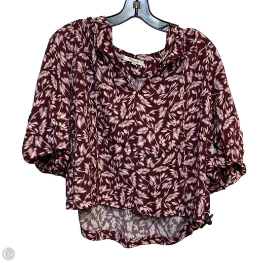 Top Short Sleeve By Madewell In Cream & Red, Size: Xs