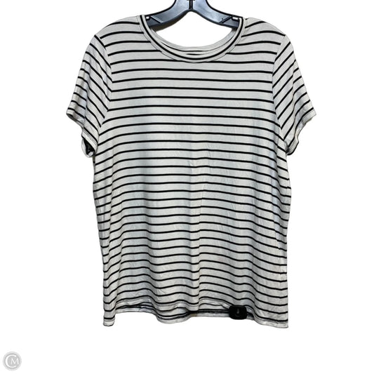 Top Short Sleeve Basic By Liverpool In Black & White, Size: Xl