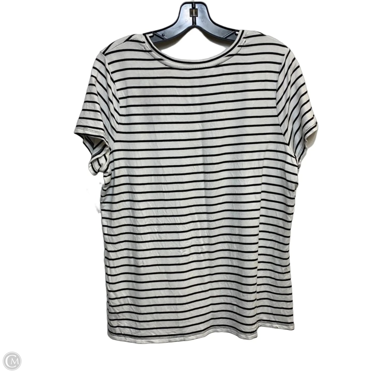 Top Short Sleeve Basic By Liverpool In Black & White, Size: Xl