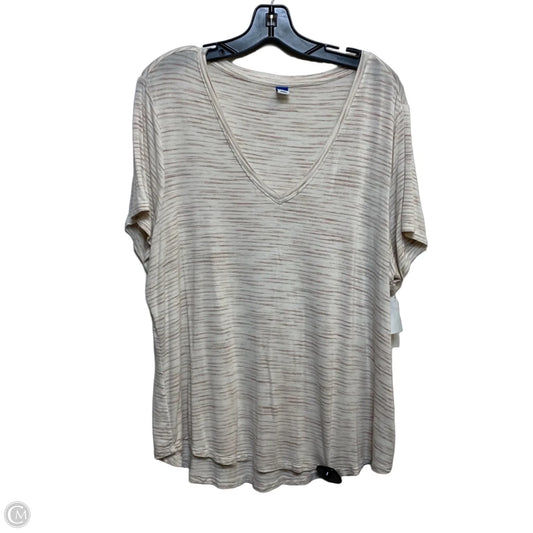 Top Short Sleeve Basic By Old Navy In Cream & Pink, Size: Xl
