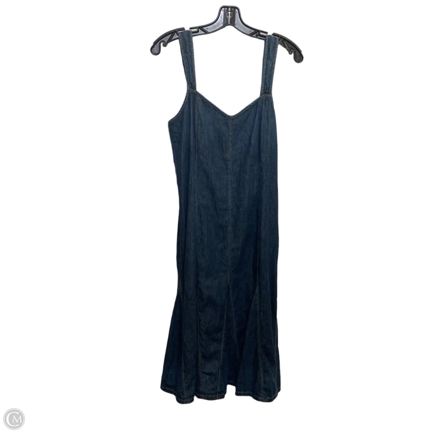 Dress Casual Midi By Lauren By Ralph Lauren In Blue Denim, Size: M