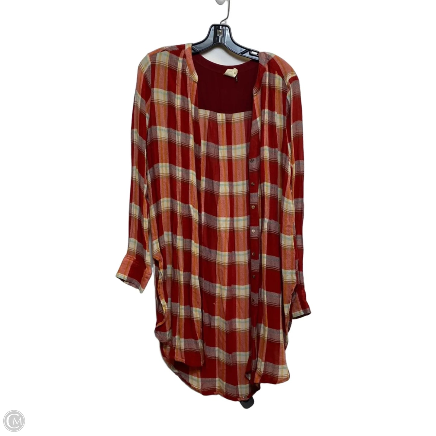 Tunic Long Sleeve By Akemi And Kin In Orange & Red, Size: M
