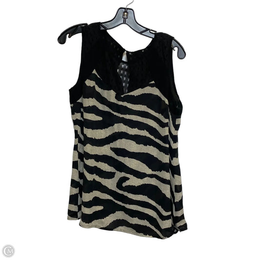 Blouse Sleeveless By Cabi In Black & Tan, Size: S