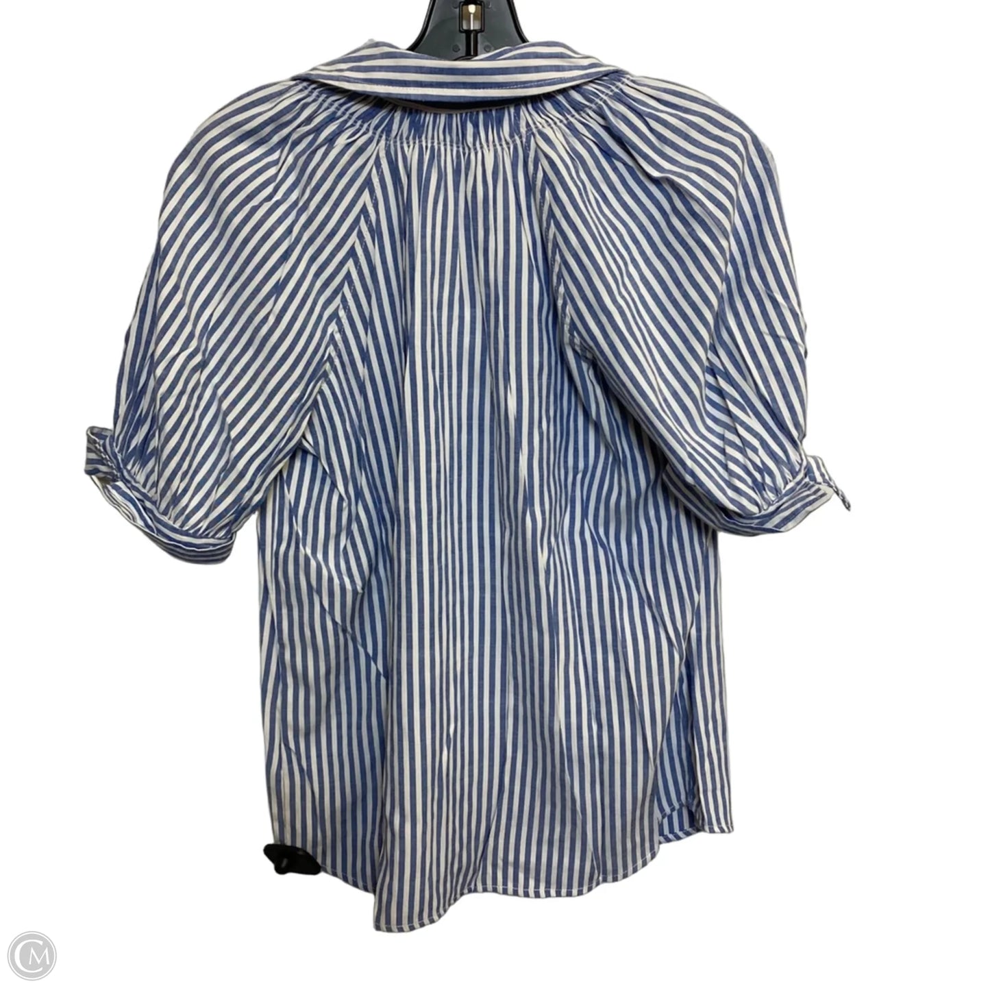 Top Short Sleeve By Max Studio In Blue & White, Size: Xs
