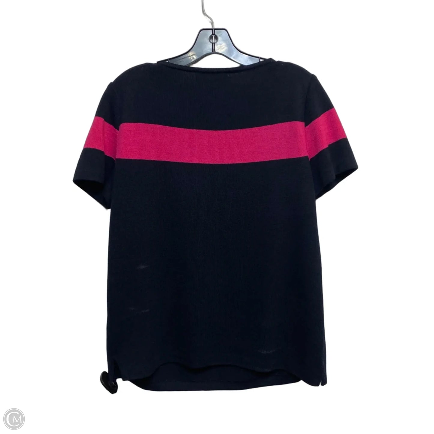 Top Short Sleeve Luxury Designer By St John Collection In Black & Pink, Size: M