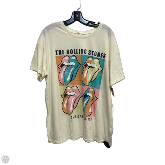 Top Short Sleeve By Gianni Bini In Cream, Size: L