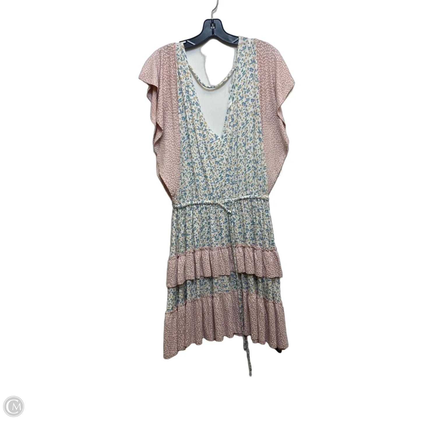 Dress Casual Short By Stitchdrop In Pink & White, Size: S