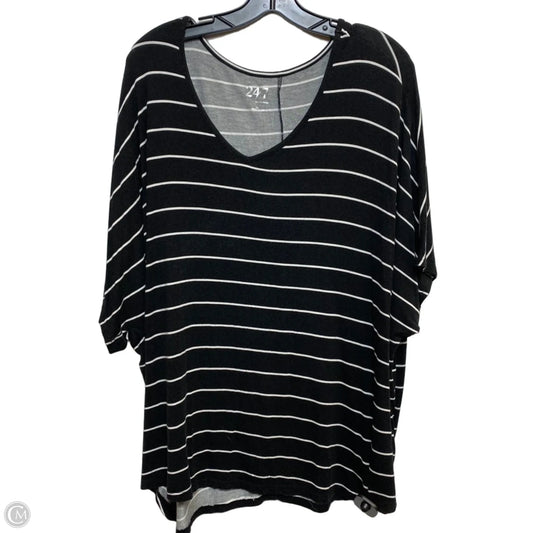 Top Short Sleeve By Maurices In Black & White, Size: 1x
