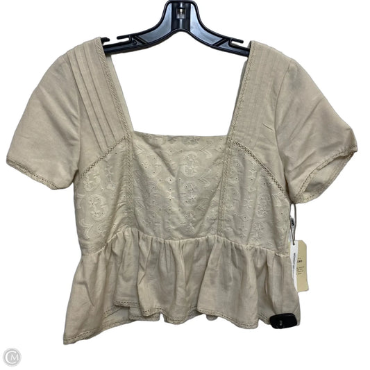 Top Short Sleeve By Mittoshop In Beige, Size: L