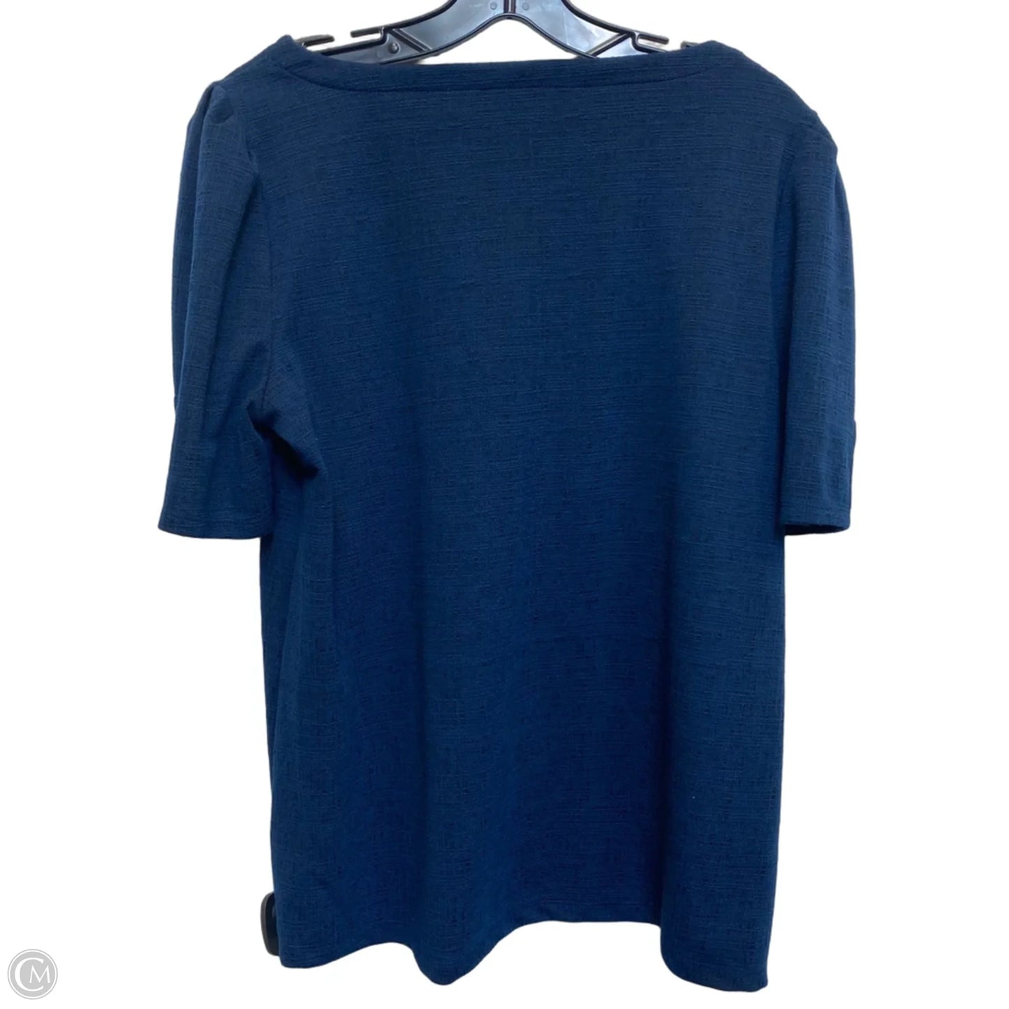 Top Short Sleeve By Liz Claiborne In Navy, Size: L
