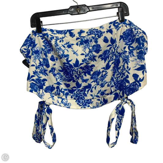 Top Sleeveless By Cmf In Blue & White, Size: 4x