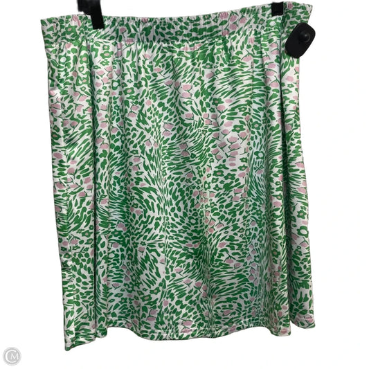 Skirt Mini & Short By Cmf In Green & White, Size: 4x
