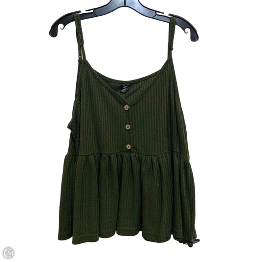 Top Sleeveless By Shein In Green, Size: 4x