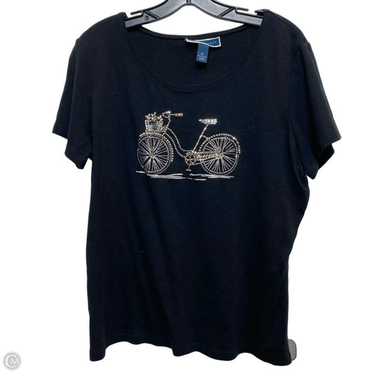 Top Short Sleeve By Karen Scott In Black, Size: Xl