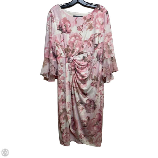 Dress Casual Midi By BERKLEY JENSEN In Pink & White, Size: Xl