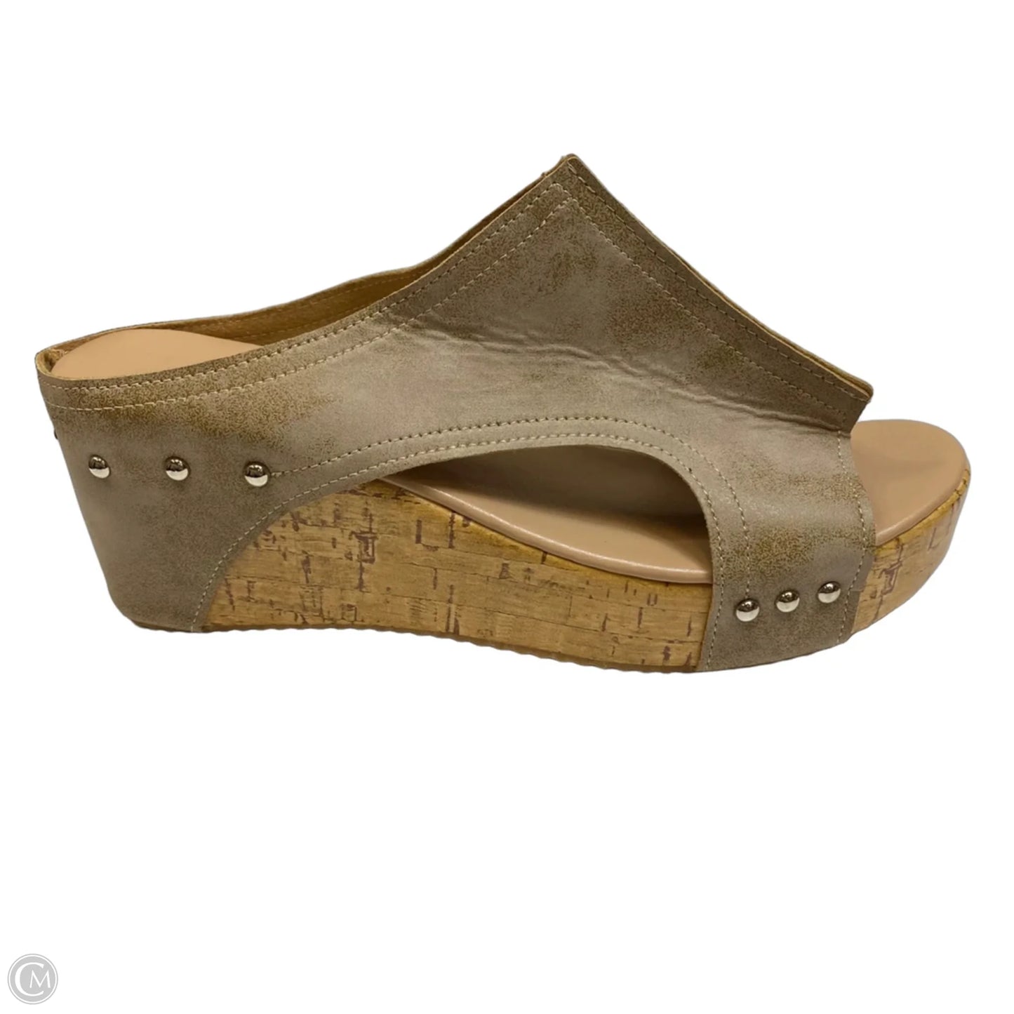Sandals Heels Wedge By Cmf In Brown, Size: 9.5