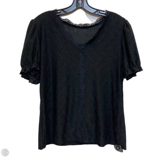 Top Short Sleeve By Shein In Black, Size: M