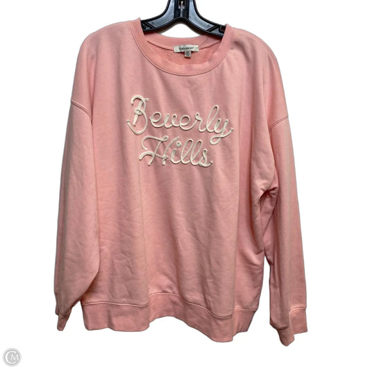 Sweatshirt Crewneck By Francesca's In Pink, Size: Xl
