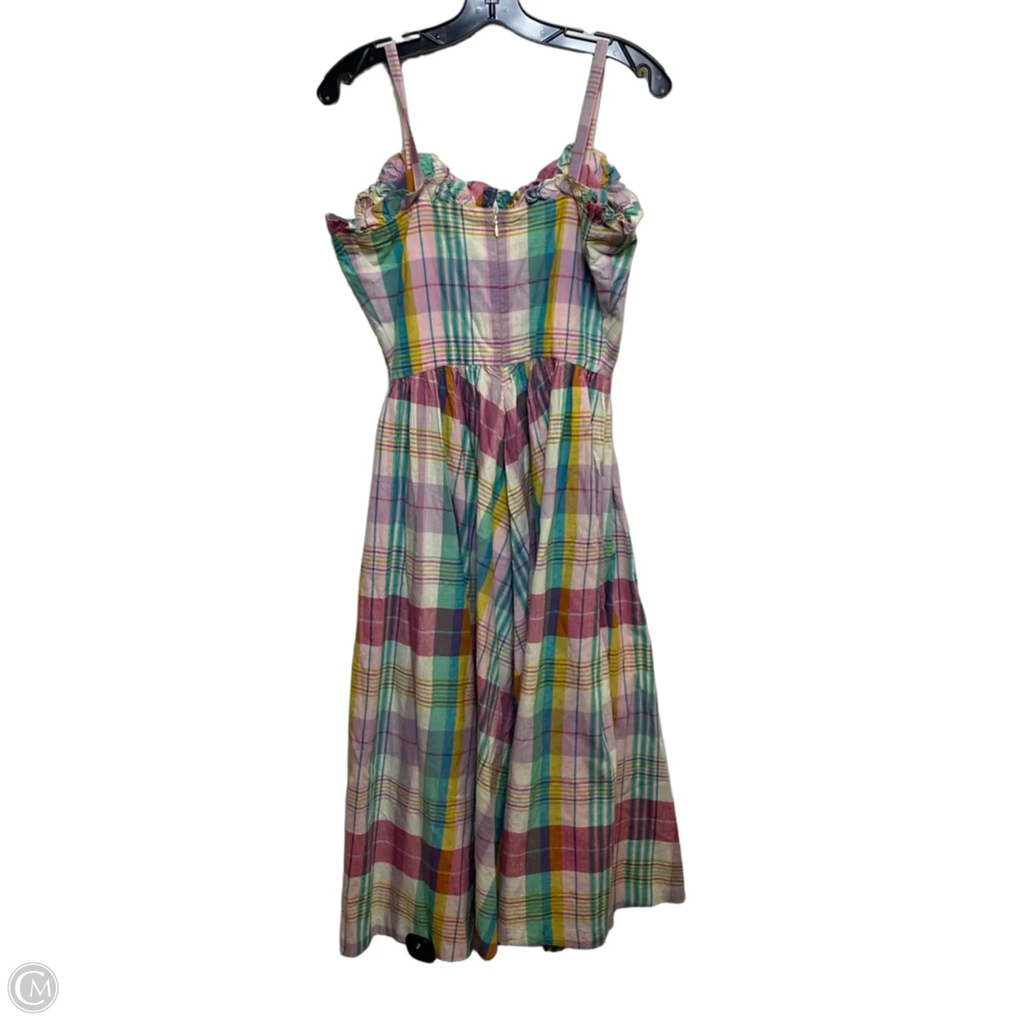 Dress Casual Midi By Polo Ralph Lauren In Plaid Pattern, Size: S