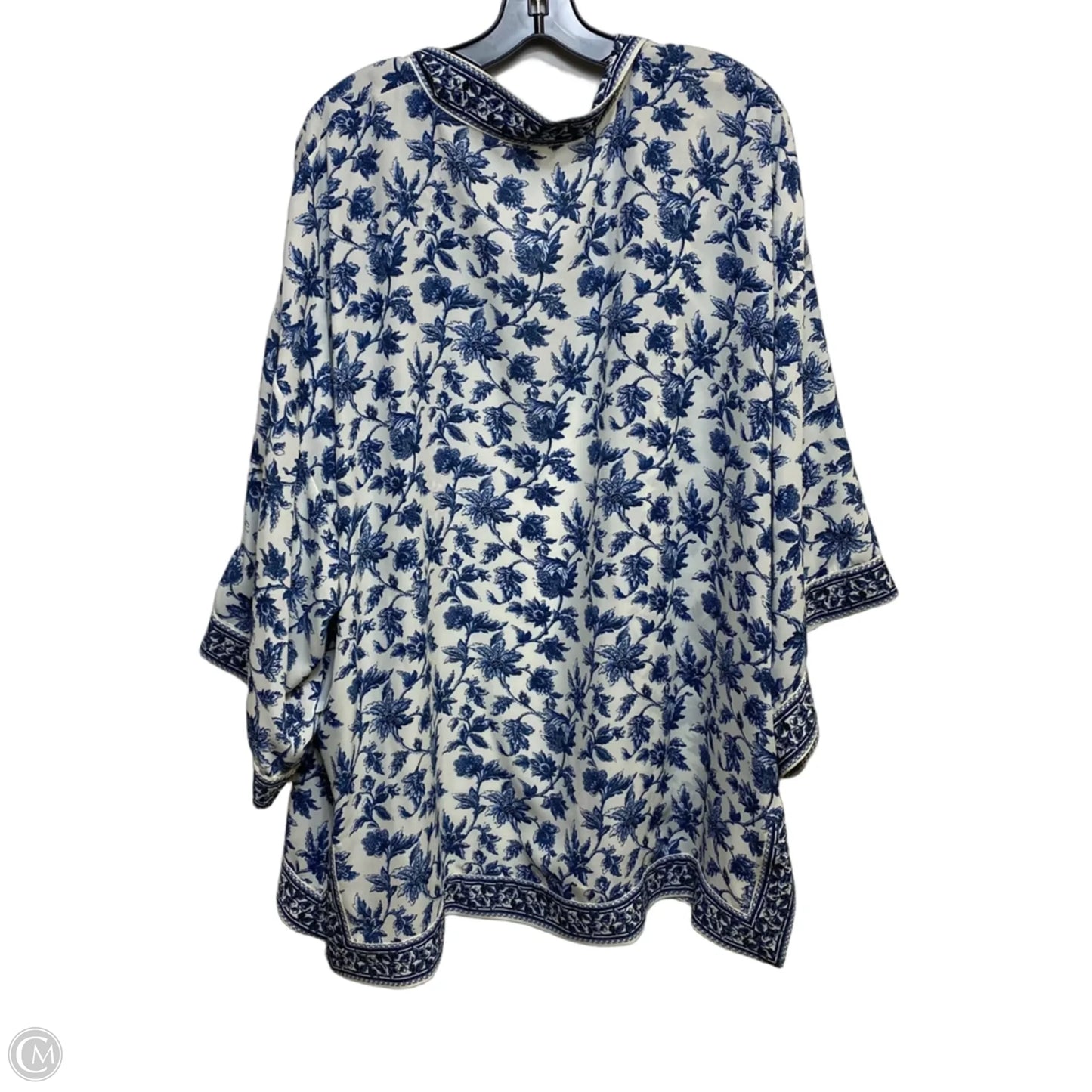 Kimono By Max Studio In Blue & Cream, Size: 2x
