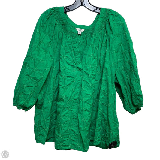 Top Short Sleeve By Crown And Ivy In Green, Size: 4x